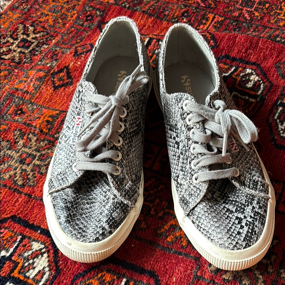 Superga Faux Snakeskin Cotu Sneakers. Classic!